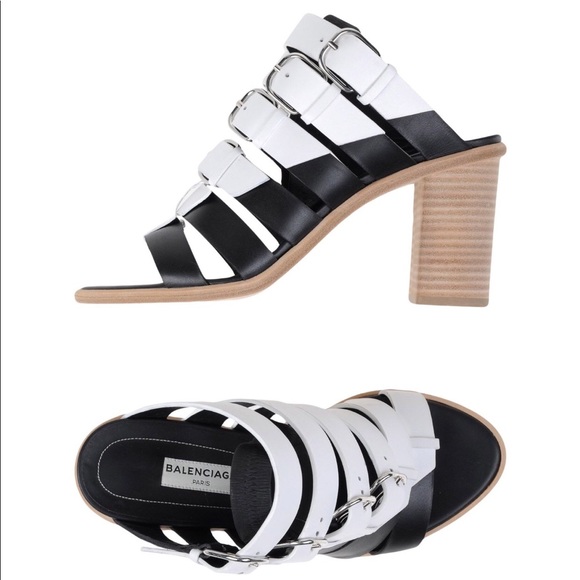 Balenciaga Shoes - New Balenciaga Bi Color Cut-Out Sandals